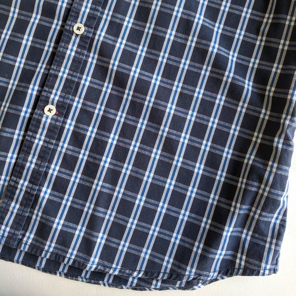 WestSport Blue Plaid Short Sleeve Buttondown Shirt - Picture 5 of 8